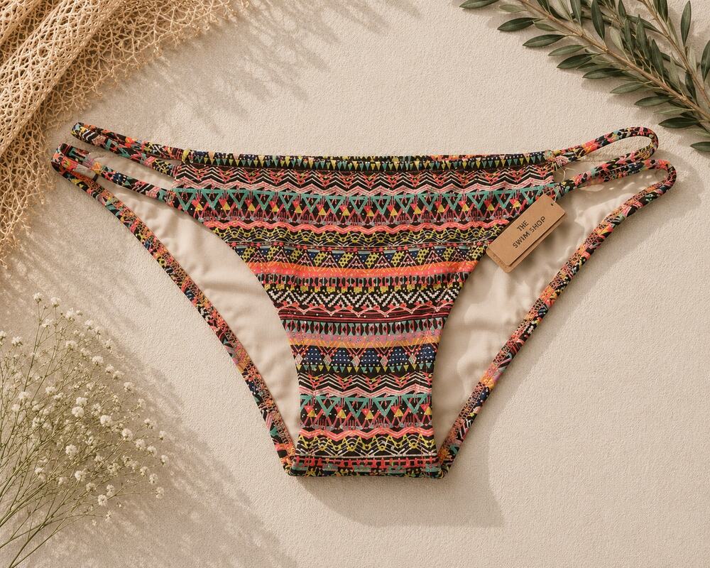 NWT Victoria's Secret Women's Strappy Cheeky Bikini Bottom Multicolor Size Large